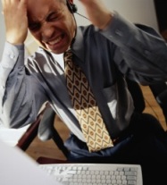 photo of agent getting very frustrated