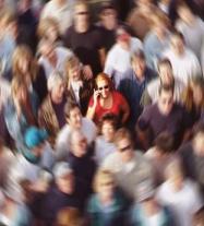 photo of lady in a crowd