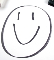 photo of smile on a flip chart