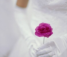 photo of a bride holding a flower