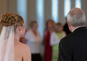 photo of a wedding toast