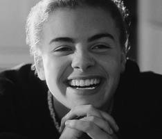 photo of lady laughing