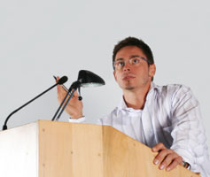 image of a man giving a persuasive speech