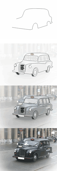 sequence showing how a taxi can be animated