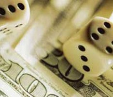 photo of dice and some money